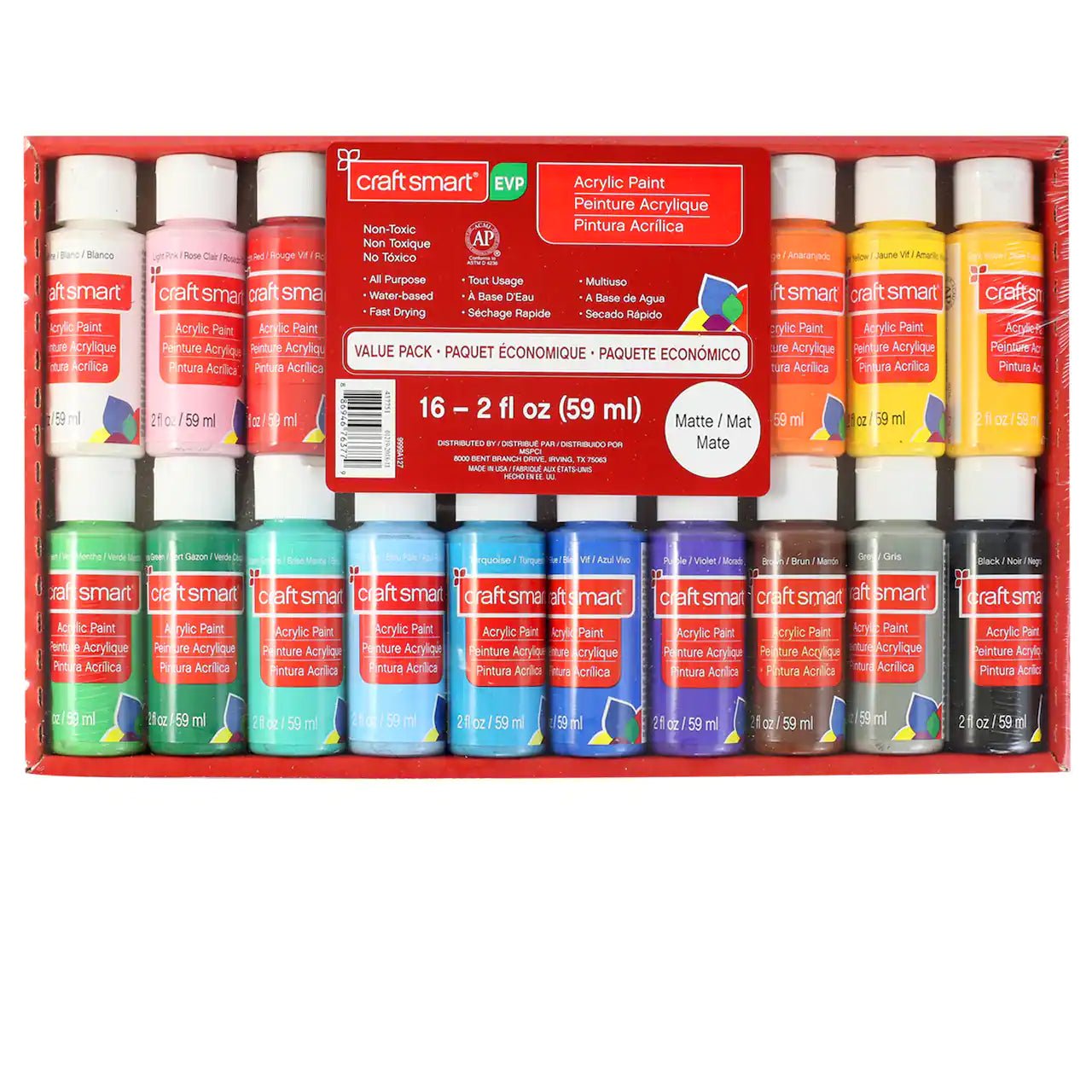 16 ct. Matte Acrylic Paint Value Pack - Five Elements Home Essentials