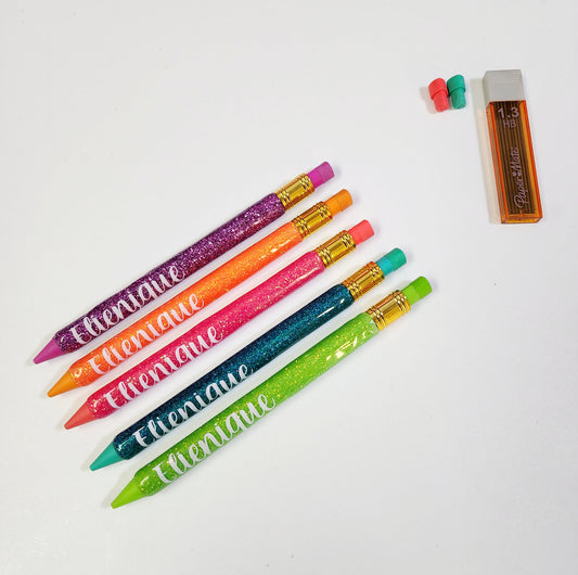 Glitter mechanical pencil set