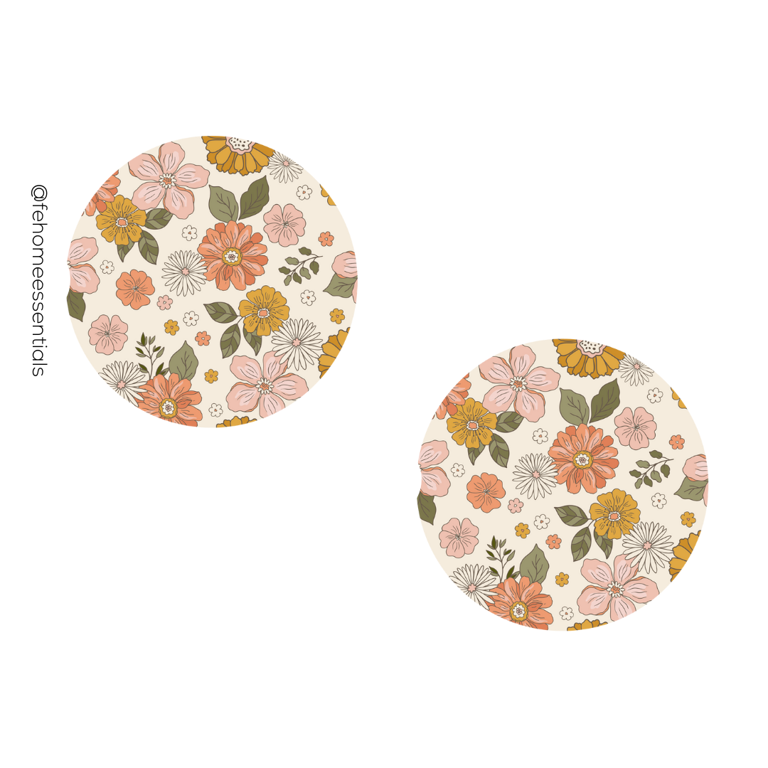 Floral Car Coasters