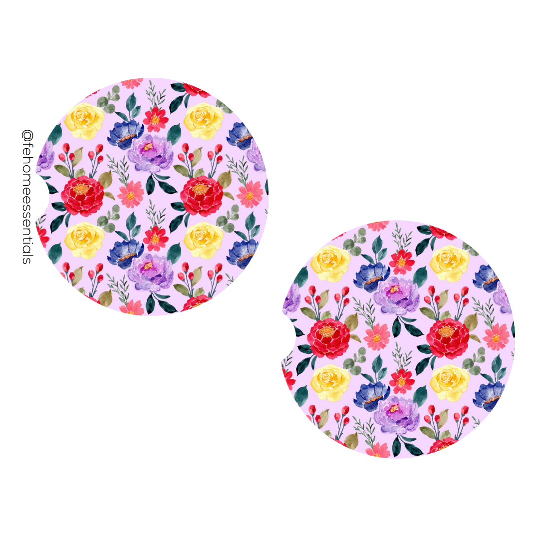 Floral Car Coasters