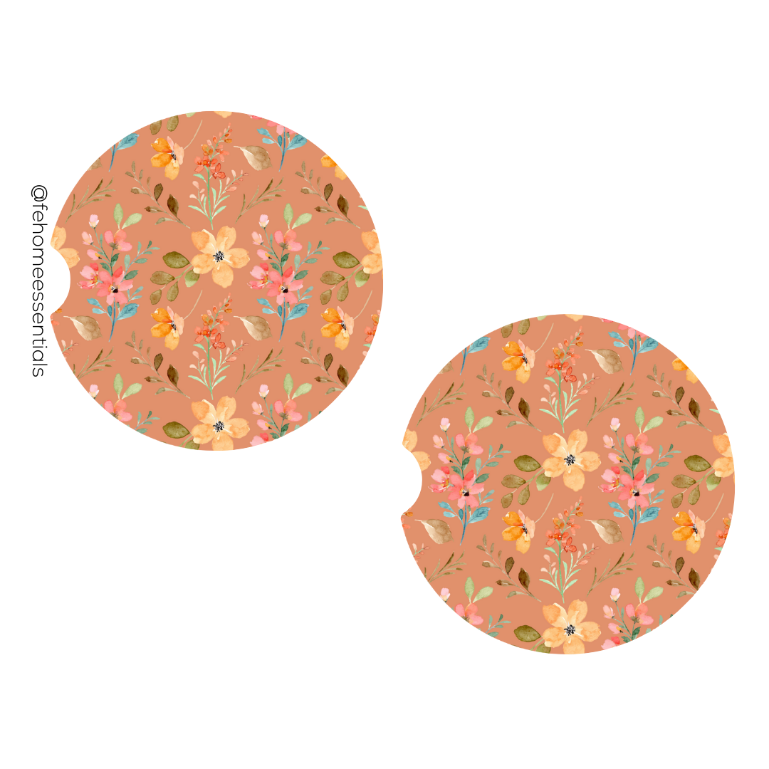 Floral Car Coasters