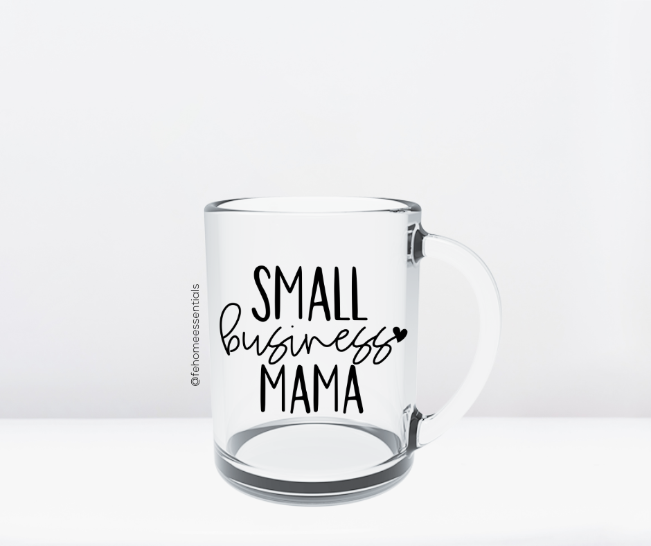 Taza de cristal para mamá de pequeña empresa