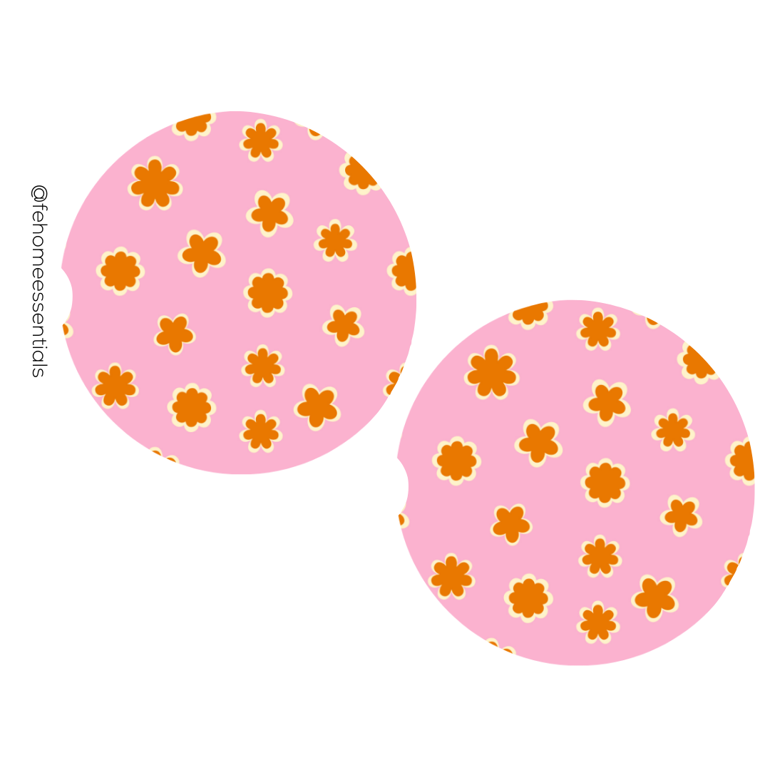 Floral Car Coasters