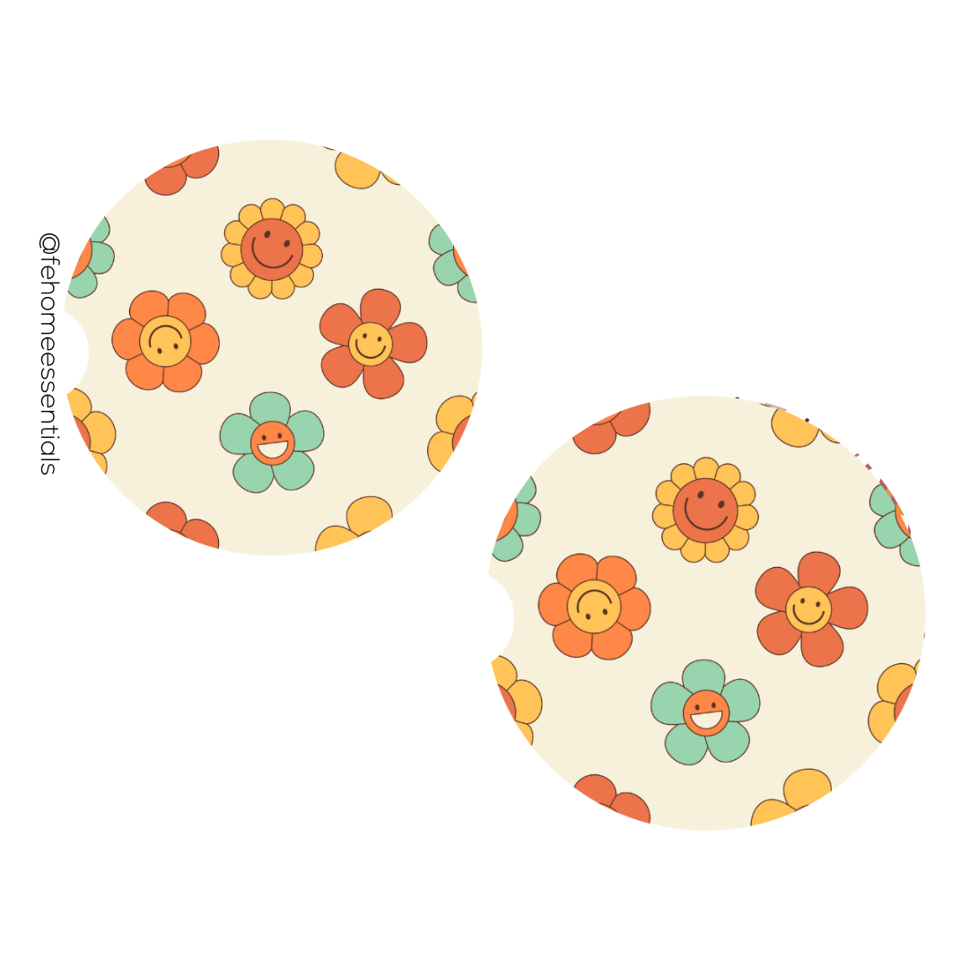 Floral Car Coasters