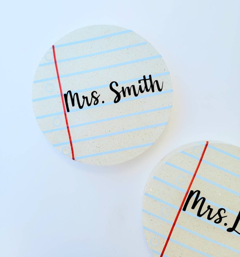 Notebook Page Teacher Coaster