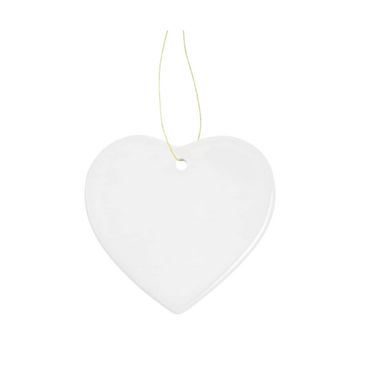 Heart ceramic sublimation ornament